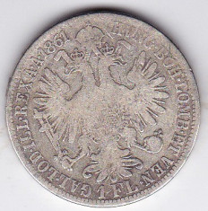 1 Florin Forint Gulden 1861 A Austria Ungaria argint 12,3 gr. 900/1000 (1) foto