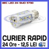 BEC LED E14, E27 - 24 SMD 5730 - ECHIVALENT 40W, 420 LUMENI - ALB CALD, ALB RECE, 20 - 50, &gt; 10000, Becuri economice