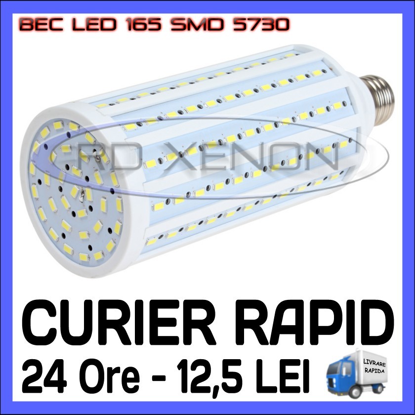 BEC LED E27 - 165 SMD 5730 - ECHIVALENT 300W, 2970 LUMENI - ALB CALD, ALB  RECE, ZDM | Okazii.ro