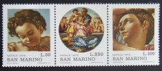 SAN MARINO 1975 - PICTURA CRACIUN 3 VALORI, NEOBLITERATE - SM 026 foto