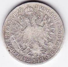 1 Florin Forint Gulden 1859 A Austria Ungaria argint 12,3 gr. 900/1000 (1) foto