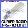 Bec LED E27 E14 8.5W=90W, 890 Lumeni, 48 SMD 5730, Alb Cald/Rece, Aplica - ZDM, Durata 50000h