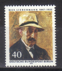 GERMANIA BERLIN 1972, Pictura, Autoportret Max Liebermann, serie neuzata, MNH foto