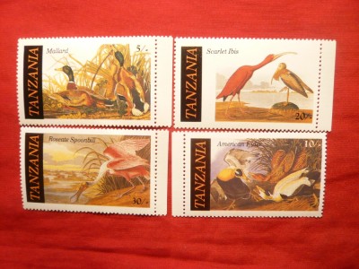 Serie - Pasari - Audubon 1986 Tanzania , 4 val. foto