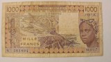 CY - 1000 francs franci 1987 Africa de Vest / Senegal / semnaturi rare