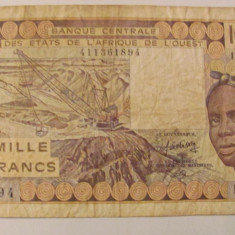 CY - 1000 francs franci 1987 Africa de Vest / Senegal / semnaturi rare