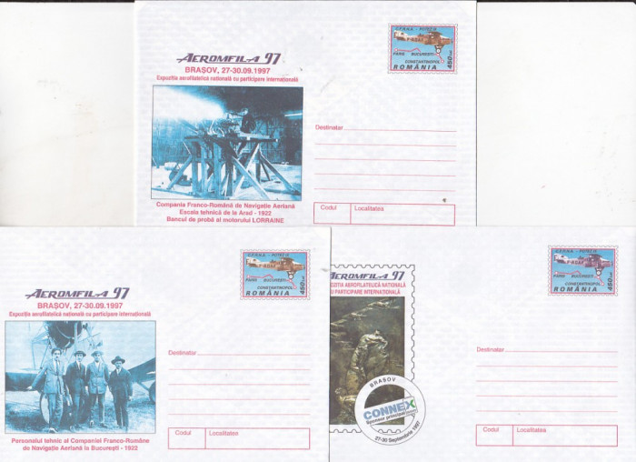 bnk fil Aeromfila 1997 Brasov - lot 7 intreguri postale