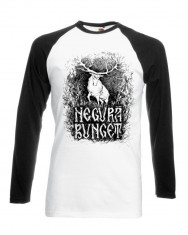 Tricou cu Maneca Lunga Negura Bunget - Cerb Alb foto