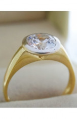 Inel aur 14k, 585, zirconiu, 3,42 grame foto