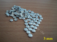 Set 500 tinte rotunde argintii 3mm unghii manichiura *** CEL MAI MIC PRET ! foto