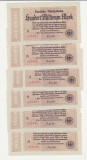 6 BANCNOTE GERMANIA-SERII CONSECUTIVE-DEUTSCHE REICHSBAHN-100.000.000 MARK 1923