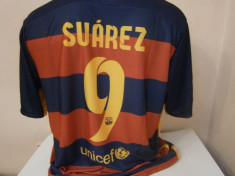 TRICOU FC BARCELONA ACASA LUIS SUAREZ SEZON 2015-2016 MARIME L si L foto