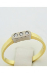 B - Inel aur 18k, 750, diamante, 3.00 grame foto