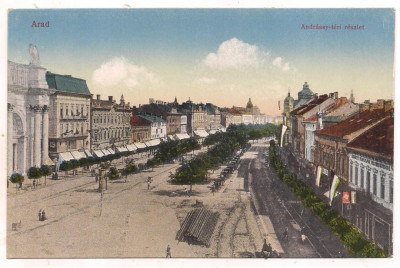 % carte postala (ilustrata)-ARAD -Andrassy-ter reszlet foto