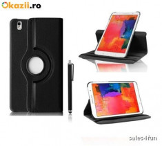 Husa rotativa ptr. Samsung Galaxy Tab Pro 8.4&amp;quot; T320/T321/T325 *BLACK*+Folie+Pen foto