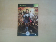 Manual - The Lord of the rings - The return of the king - XBOX ( GameLand ) foto
