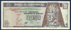 GUATEMALA 1/2 ; 0.50 QUETZAL 1998 , VF+ [1] P-98 foto