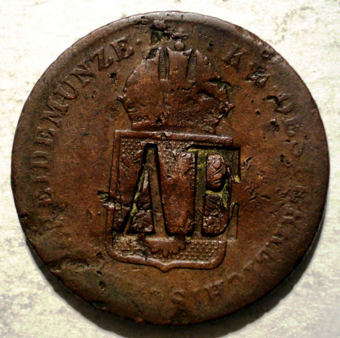 G.022 AUSTRIA 1 EIN KREUZER 1816 A CONTRAMARCA AE