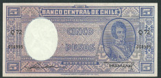 CHILE 5 PESOS 1947 , UNC [1] P-110a.3 , Necirculata foto