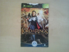 Manual - The Lord of the rings - The return of the king - XBOX ( GameLand ) foto