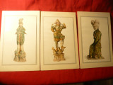 Set 6 Ilustrate - Statuete Antice China, Necirculata, Printata