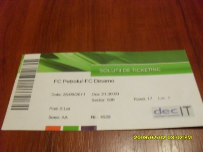 bilet Petrolul - Dinamo foto