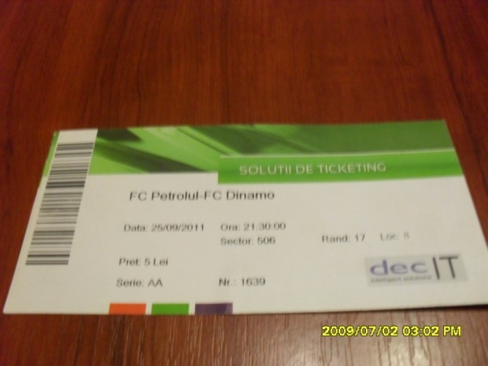 bilet Petrolul - Dinamo