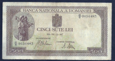 ROMANIA 500 LEI 2 IV 1941 [6] VF , filigram BNR orizontal foto