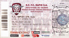 Bilet meci fotbal RAPID BUCURESTI - CFR CLUJ 28.10.2007 foto