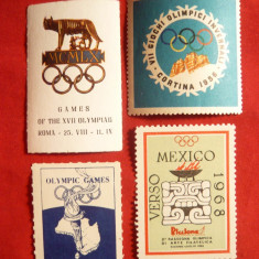 Colectie- 4 Vignete -4 Olimpiade 1956-1968