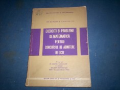 EXERCITII SI PROBLEME DE MATEMATICA PENTRU CONCURSUL DE ADMITERE IN LICEE