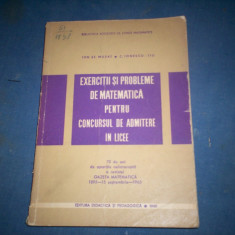 EXERCITII SI PROBLEME DE MATEMATICA PENTRU CONCURSUL DE ADMITERE IN LICEE