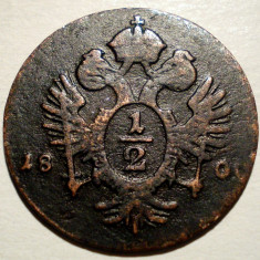 F.038 AUSTRIA FRANZ II 1/2 KREUZER 1800 E RARA