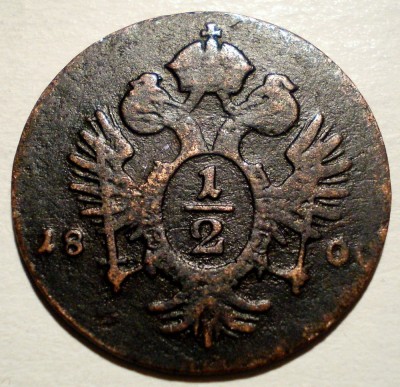 F.038 AUSTRIA FRANZ II 1/2 KREUZER 1800 E RARA foto