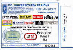 Bilet meci fotbal UNIVERSITATEA CRAIOVA - CFR 1907 CLUJ 22.03.2009 foto