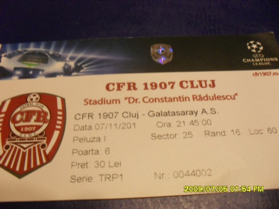 Bilet CFR Cluj - Galatasaray istanbul foto