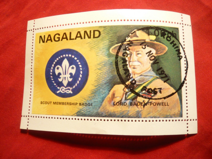 Colita stampilata- Lord Baden Powel -Scout 1967 Nagaland