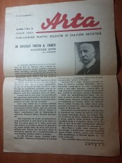 ziarul arta anul 1,nr.2 iunie 1937-publicatiune pt educatie si cultura artistica