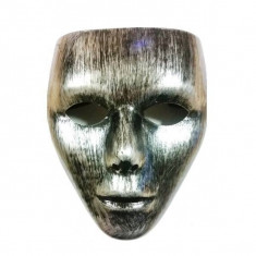 Masca de Halloween si Carnaval Argintie Aspect Metalic foto