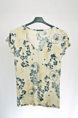 Tricou dama, bej, model floral foto