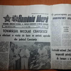 ziarul romania libera 10 iulie 1988 ( vizita lui ceusescu in jud constanta )