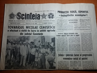 ziarul scanteia 10 iulie 1988 ( vizita lui ceusescu in jud constanta ) foto
