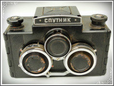 RAR! CAMERA FOTO STEREO - SPUTNIK, VECHI APARAT DE FOTOGRAFIAT RUSESC, ANII 60! foto