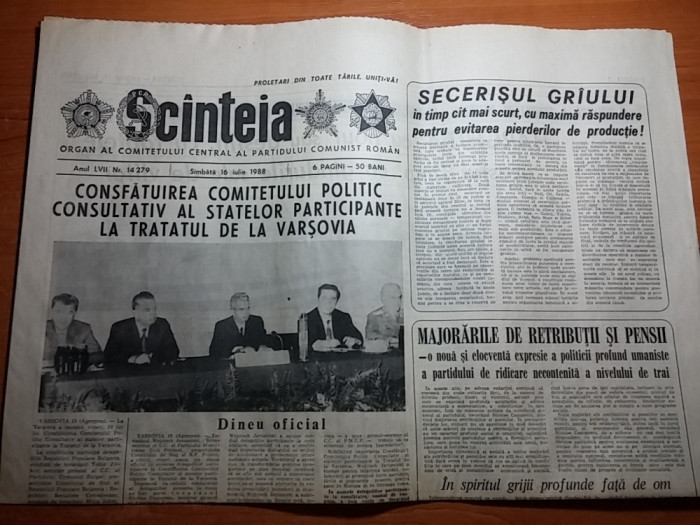 ziarul scanteia 16 iulie 1988 ( articol si foto din jud harghita )