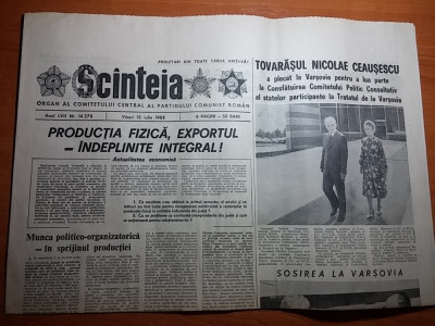 ziarul scanteia 15 iulie 1988 ( vizita lui ceusescu la varsovia ) foto