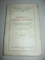 Al. Cretzianu Din arhiva lui Dumitru Bratianu Acte si scrisori, VOL II // 1934 foto