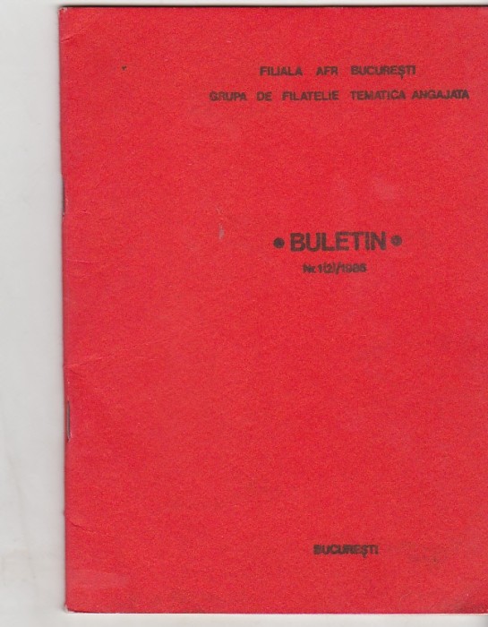 bnk fil Filiala AFR Bucuresti grupa filatelie tematica angajata buletin 1/1986