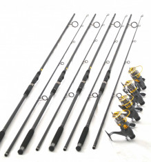 Set4 lansete CROSSFIRE 4lbs cu 4 mulinete KT5000A 9rulmenti si baitrunner foto