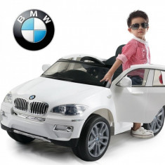 Masinuta BMW X6 cu acumulator si telecomanda pentru copii Alb Ramiz foto