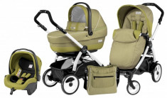 Carucior 3 in 1 Book Plus 51 Black and White Completo SL Green Tea Peg Perego foto